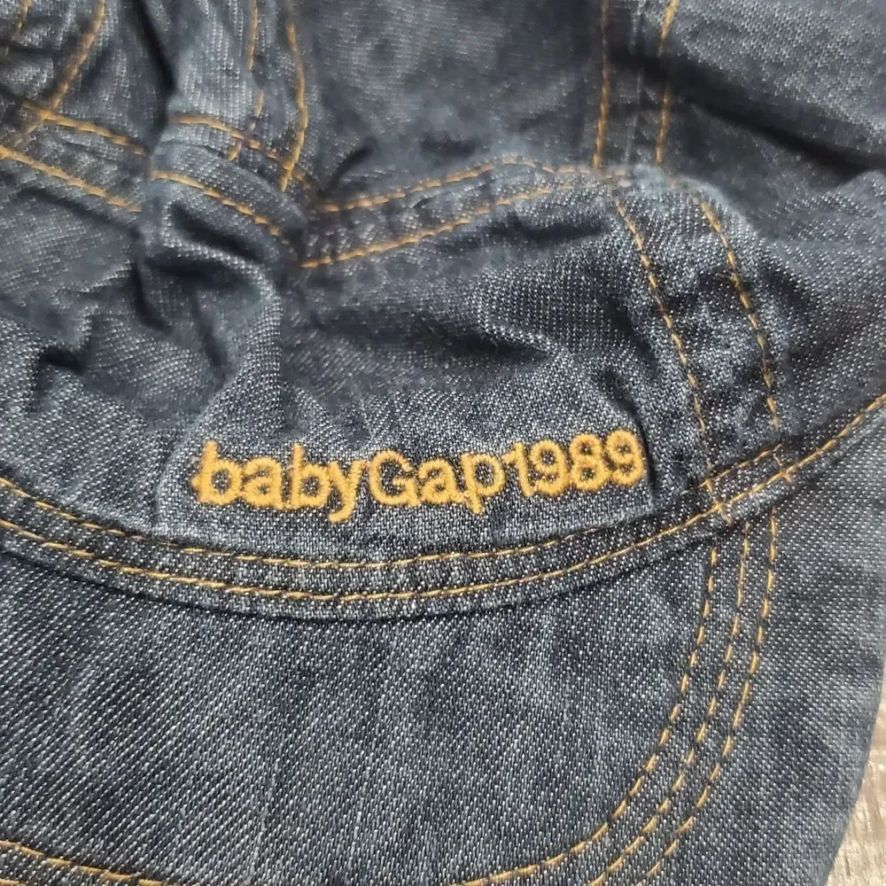 Baby Hats Babycap Beige Plaid and Blue Denim Baby Boy Hat Set 2 Pieces